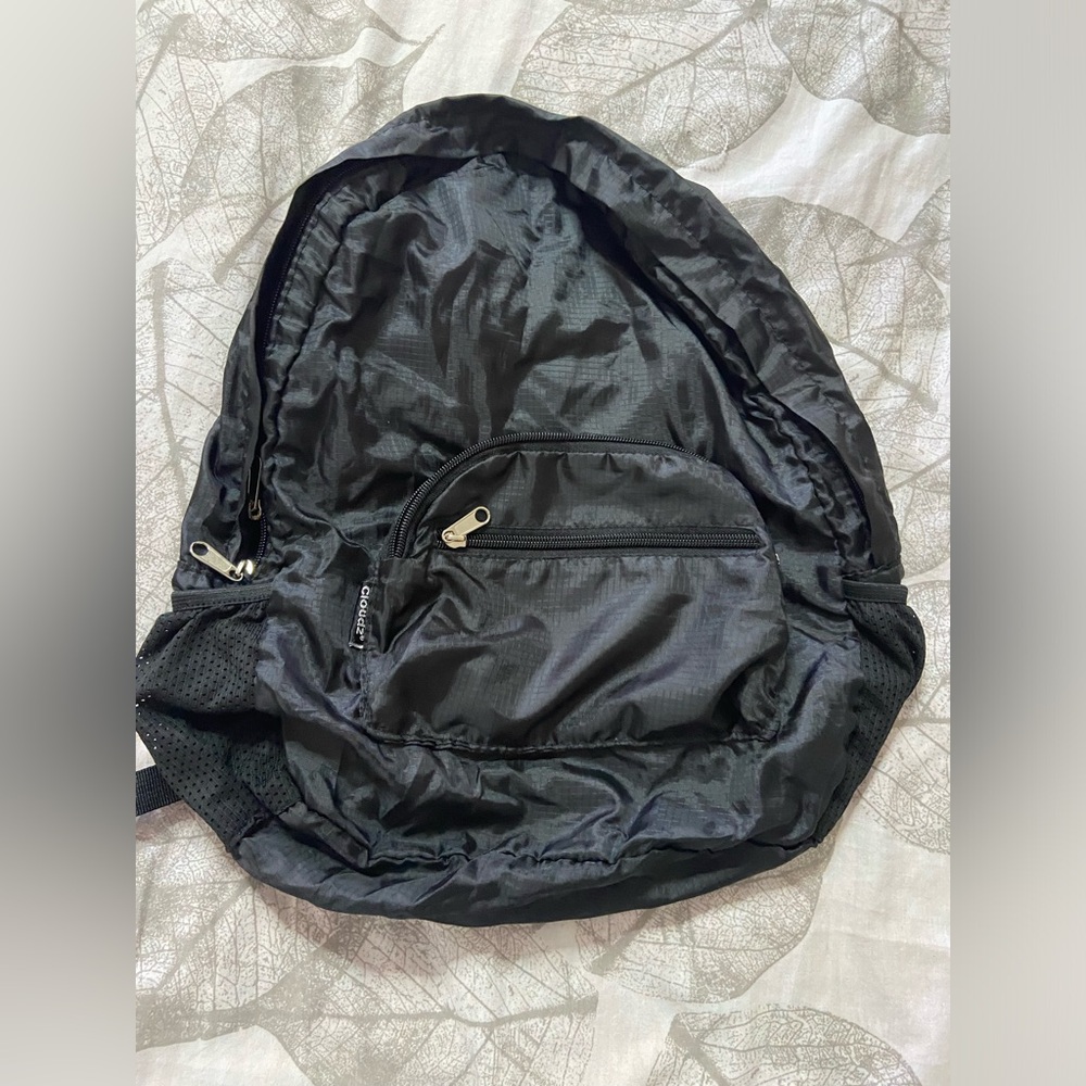Cloudz Black Nylon Packable Backpack - image 1